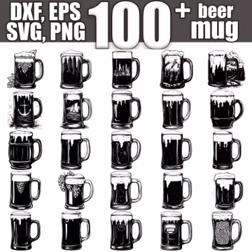 Beer Mug SVG Bundle, Set of 100, Instant Digital Download svg png dxf eps