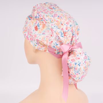 Pink Watercolor Flowers Cotton Scrub Cap, Soft Cotton Fabric,Surgical Hat with Button,Nurse,CNA, OR, Tech, Vet,RN Gifts