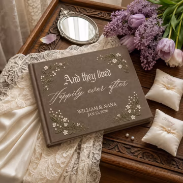 Personalized Wedding Guest Book, Custom Hand Embroidered Linen Memory Book, Wedding Keepsake with Names and Date, Bridal Shower Gift
