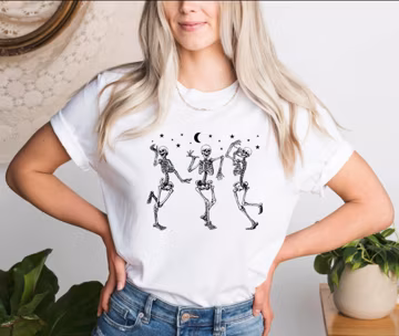 Halloween Shirt Halloween Party Dancing Skeleton Shirt Funny Halloween Shirt Skeletons Happy Halloween Tshirt Skeleton Dancing Shirt Tee