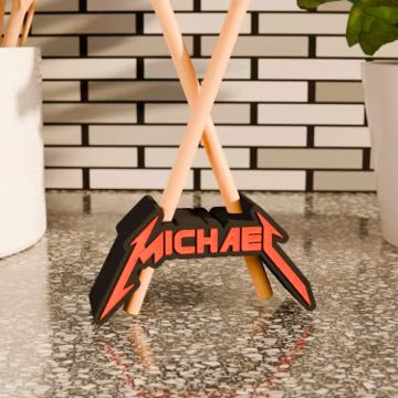 Personalized Metal Band Style Drumstick Display | Personalized Gift for Musician | Gift for Drummer | Drum Stick Stand | Drums Gift