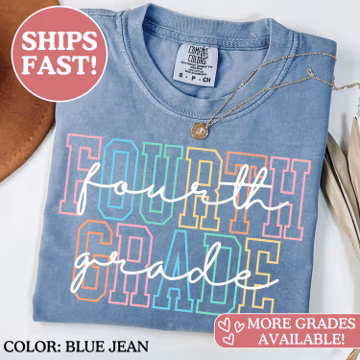 Comfort Colors® Fourth Grade Teacher Shirt, 4th Grade Teacher Shirt, 4th Grade T-Shirt, Fourth Grade TShirt, Elementary School, Teaching Tee