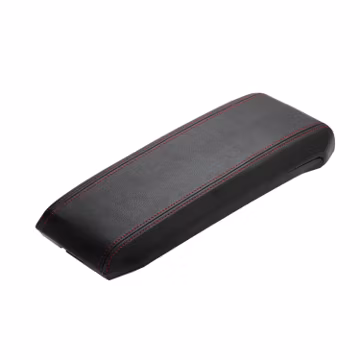 Fits 2010-2017 GMC Terrain Center Console Lid Armrest Cover Trim - Vinyl Leather Black Red Stitch - Replacement, Upholstery by KBH