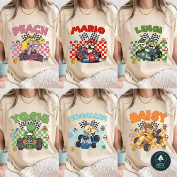 All Characters Super Mario Retro Shirt, Mario Water color Family Matching Shirt, Super Mario Birthday Trip Gifts, Epic universe