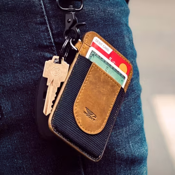 Slim Leather Card Holder Wallet: RFID Blocking Front Pocket