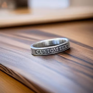 Custom Text Sterling Silver Ring • Personalized Raised Letter Ring • Handmade Gift for Her • Meaningful Latin Jewelry