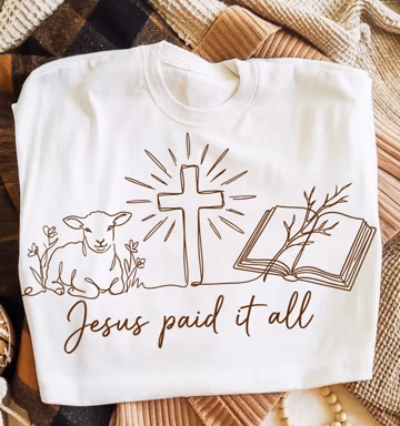 Christian Easter Png, Jesus Paid It All Bible Verse Sublimation Digital Design
