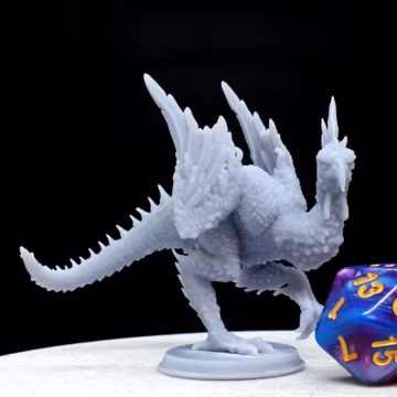 Cockatrice Miniature Model, 3D Resin Print. Available printed, primered, or painted!