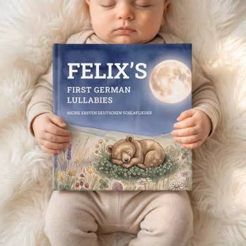Personalized German Nursery Rhymes Book, Custom Children’s Lullaby Book with Name, Baby Keepsake Gift, Baby Shower Present for Girl
