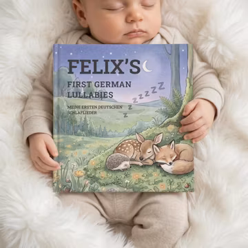 Personalized German Nursery Rhymes Book, Custom Children’s Lullaby Book with Name, Baby Keepsake Gift, Baby Shower Present for Girl