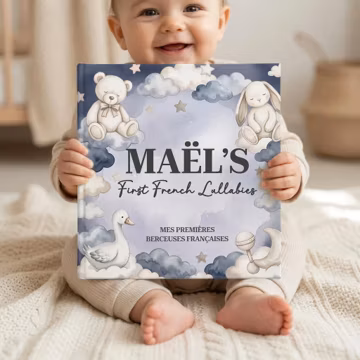 Personalized French Nursery Rhymes Book, Custom Children’s Lullaby Book with Name, Baby Keepsake Gift, Baby Shower Present for Girl