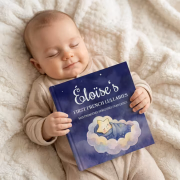 Personalized French Nursery Rhymes Book, Custom Children’s Lullaby Book with Name, Baby Keepsake Gift, Baby Shower Present for Girl