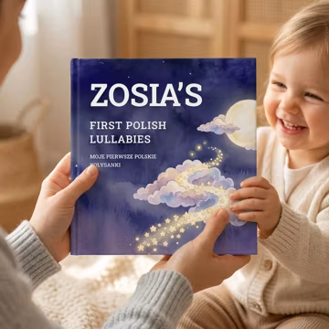 Personalized Polish Nursery Rhymes Book, Custom Children’s Lullaby Book with Name, Baby Keepsake Gift, Baby Shower Present for Girl