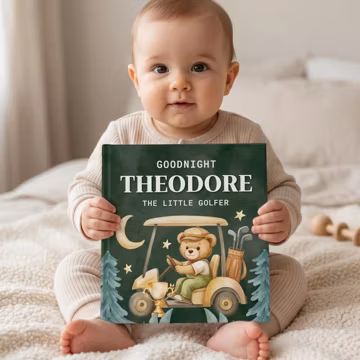 Personalized Golfer Storybook, Custom Lullaby Book With Name For Toddlers, Baby Keepsake Gift, Baby Shower Present for Boy