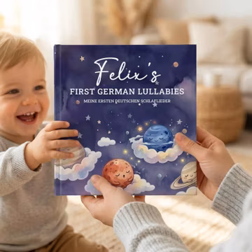 Personalized German Nursery Rhymes Book, Custom Children’s Lullaby Book with Name, Baby Keepsake Gift, Baby Shower Present for Girl