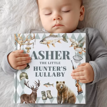 Personalized Duck Hunter Lullaby Book, Custom Storybook With Name For Toddlers, Baby Keepsake Gift, Baby Shower Present for Boy