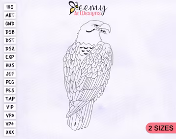 Peregrine Falcon Outline Embroidery Design, 4x4 and 5x7 Hoop, Falcon Embroidery Design, Bird Embroidery Designs, Peregrine Falcon EMB Design