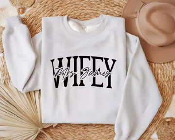 Personalized Wifey Svg Png, Custom Mrs Svg, Custom Name Wife Shirt Design, Newlywed Gift, Wedding or Anniversary Svg, Digital Download, D274