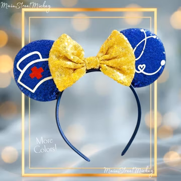 Minnie Mouse Nurse Ears, Mouse Ear, Registered Nurse Ears, Minnie Mouse Career Ears, Minnie Ears, Disneyland Ear, Mickey RN Nurse Ear
