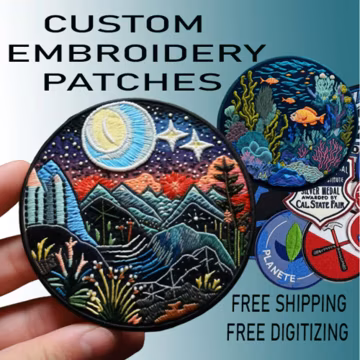 Custom embroidered patch, Custom logo patches, Custom sew-on patches, Iron-On/Sew On Options