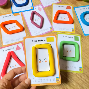 Shapes Play Dough Mats, Printable Montessori Play Doh Activity, Preschool Fine Motor Skills, Homeschool Resource, Pre-k Learning.