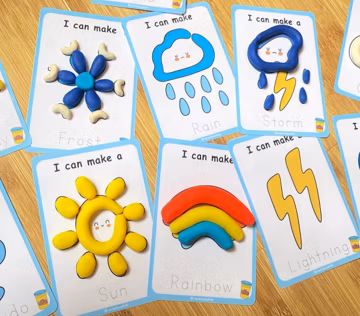 Weather Play Doh Mats, Printable Play Dough, Montessori Play Doh Activity, Preschool Fine Motor Skills, Homeschool Curriculum.