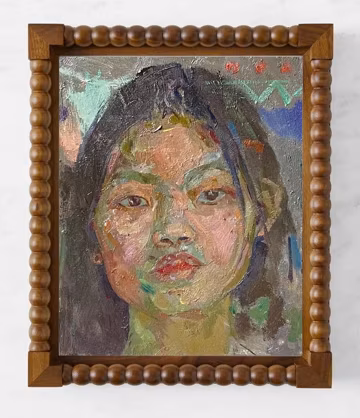 Asian Girl Oil Portrait Original Painting Abstract Home Decor Contemporary Art Modern Home Decor Beautiful Girl by AGA
