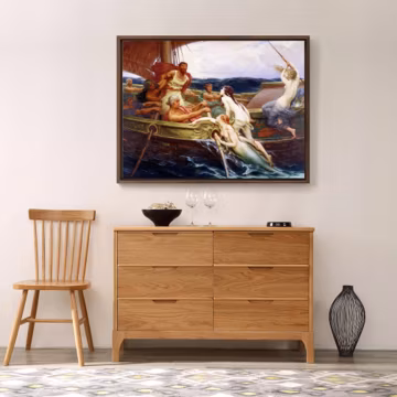 Herbert James Draper,Ulysses And The Sirens, 1909,Large Wall Art,Framed Wall Art,Canvas Wall Art,Large Canvas,M4154