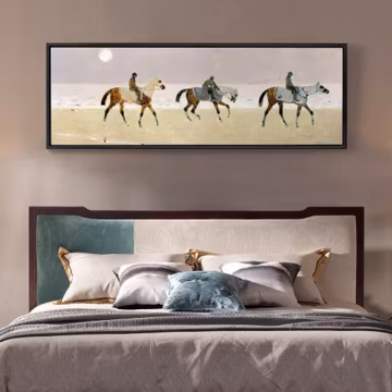 Rene Pierre Charles Princeteau,Riders on the Beach at Dieppe,canvas print,canvas art, canvas wall art,extra large canvas art,large p237