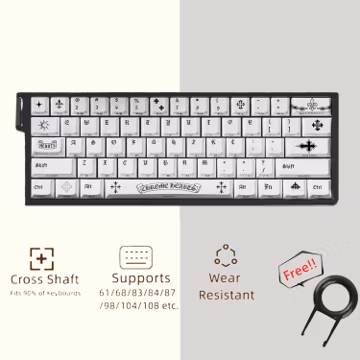 Chrome Hearts Keycaps Set, Cherry MX Key Caps, Transparent Full Keyaps Set, Gift For Gamer