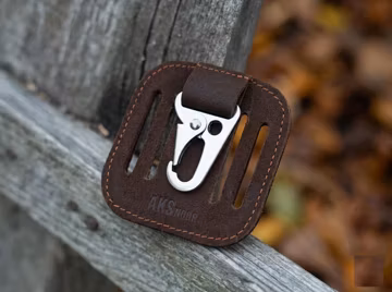 Leather Key Chain Belt Clip | Full Grain Leather Key Fob | Leather Key Holder for Men | EDC Carabiner Belt Loop | Gift for Him