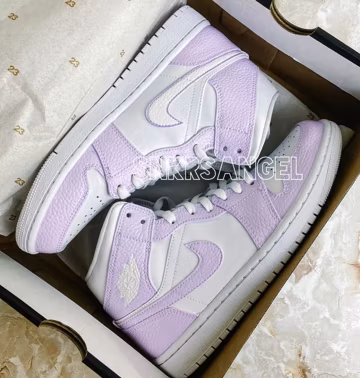 Custom nike air jordan 1 mid sneakers lilac lavender purple