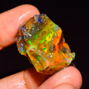 Red Fire Opal Rough, Ethiopian Oily Opal Raw, Natural Opal Rough, Opal Crystal For Jewelry Making, Rough Gemstone, 90.50 CT, 35 x 27 x 19 Mm