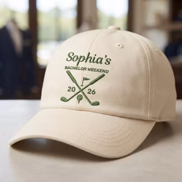 Personalized Bachelorette Golf Embroidered Hat, Custom Bride Name and Date Cap, Bridal Party Cap, Golf Weekend Trip, Bridal Shower Gift