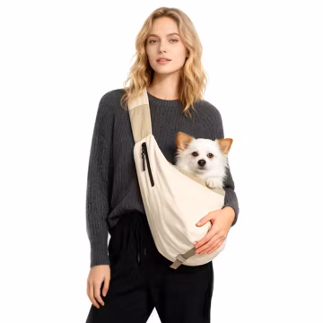 Hands Free Pet Sling Carrier - Dog & Cat Travel Bag Up to 15 lbs