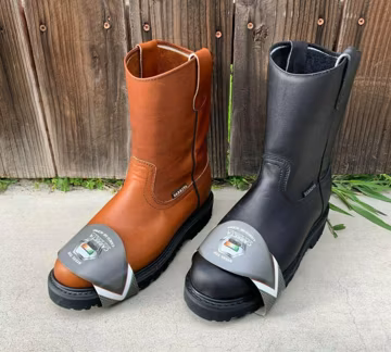 Men’s Genuine Leather Work Boots – Pull-On Steel Toe, Lightweight & Built for Comfort Est. 410