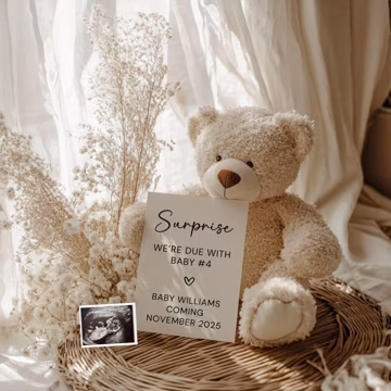 Baby Number 4 Pregnancy Announcement: Editable Social Media Template (Digital Download