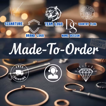 Made to Order Custom Jewelry, Personalized Necklace, Bracelet, Ring, Earrings, Signature, Logo, Flag, Name, Team Gift, Christmas Gifts