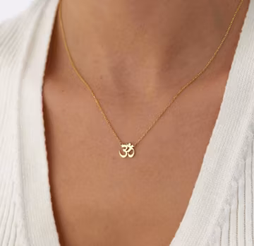 OM Necklace, Spiritual Pendant, Minimalist Yoga Gold Filled Necklace, Meditation Gift for Her