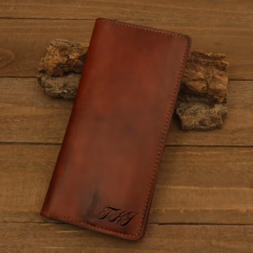 Personalized Cowhide Leather Wallets, Long Slim Wallets, Birthday, Anniversary Gift, Gift for Husband, Dad