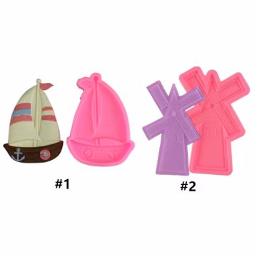 sailboat ship windmill silicone mold decor for chocolate table setting decoration