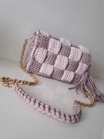 Bag/Handmade Bag/Hand Woven Bag/Crochet Bag/Knitted Bag/Beige Bag/Dark Beige Bag/Designer Bag/Luxury Bag/Shoulder Bag/Luxury Bag/Women's Bag