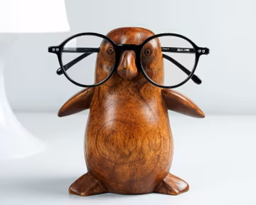 Brown Penguin Eyeglasses Stand, Glasses Holder, Wooden Animal Sculpture, Sunglasses Organizer, Home Decor, Unique, Gift for Her, Best Gift