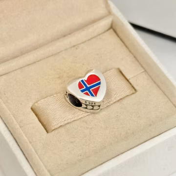 Pandora LOVE Norway Exclusive Heart Bead Charm Travel S925 Sterling Silver Jewelry for Bracelet Mixed Enamel (Gift Box)