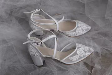 Pearl and Guipure Embellished , Heels , Embellished Wedding Shoes , Bridal Shoes , Ivory , White
