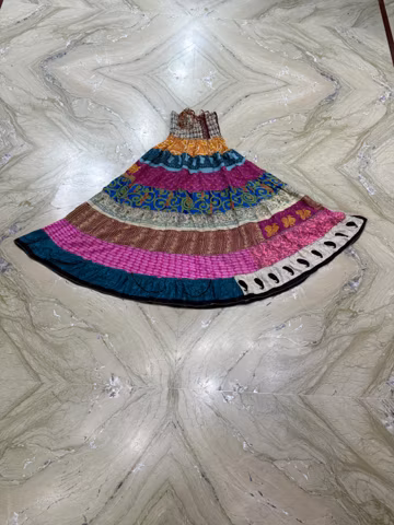 Recycled Sari Silk 2-in-1 Skirt – Boho Convertible Maxi Dress And Skirt