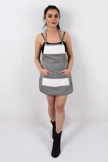 Personalized Apron, Organic Cotton Apron, Soft Kitchen Smock, Turkish Towel Apron, Cooking Apron, Navy Blue Apron, Diamond Design Apron Aprn