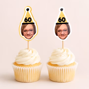 Custom Face Cupcake Toppers: Birthday Party Decorations