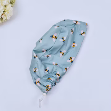 Bees surgical cap. Medical Scrub Cap and badge holder. Dental scrub cap, Scrub caps for women, Satin lined scrub cap.
