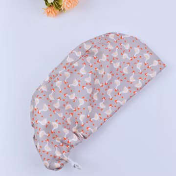 Chickens Funny Euro Scrub Cap for Women, Surgical cap with ponytail. Satin Lined Option, Chickens Euro style scrub cap, 3 STYLE scrub caps.